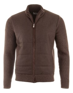 Gran Sasso Flanel And Wool Knit Two-Way Zip Vest Bruin