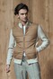 Gran Sasso Flanel And Wool Knit Two-Way Zip Vest Hazel-Bruin