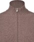 Gran Sasso Flannel Effect Pure Cashmere Full Zip Cardigan Brown
