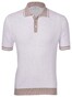 Gran Sasso Fresh Cotton Short Sleeve Cable Knit Poloshirt White-Beige