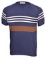 Gran Sasso Fresh Cotton Striped Knit Shirt T-Shirt Blauw