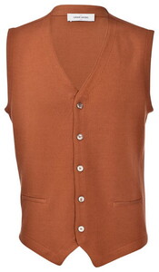 Gran Sasso Fresh Cotton Waistcoat Rust Brown