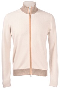 Gran Sasso Full Zip Alcantara Profiles And Patches Vest Crème