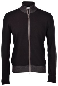Gran Sasso Full Zip Alcantara Profiles And Patches Vest Zwart