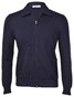 Gran Sasso Knit Zip Cardigan Two-Ply Pure Cotton Double Zip Slider Vest Blue Navy