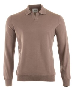 Gran Sasso Lana Vergine Athleisure Polo Taupe Brown