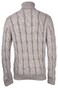 Gran Sasso Large Cable Knit Rollneck Alpaca Cashmere Wool Blend Pullover Grey