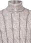 Gran Sasso Large Cable Knit Rollneck Alpaca Cashmere Wool Blend Pullover Grey