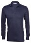 Gran Sasso Linen Long Sleeve Poloshirt Blue Navy