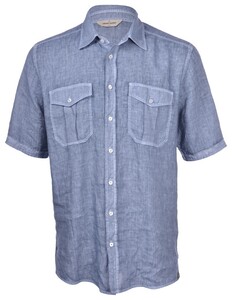 Gran Sasso Linen Vintage Shirt Blue Denim