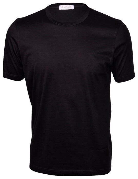 Gran Sasso Lisle Cotton T-Shirt Black
