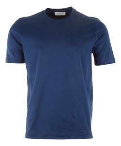 Gran Sasso Lisle Cotton T-Shirt Kobalt Blauw