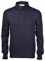 Gran Sasso Long Sleeve Wool Polo Blue Navy
