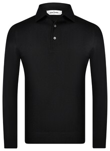 Gran Sasso Long Sleeve Wool Polo Zwart