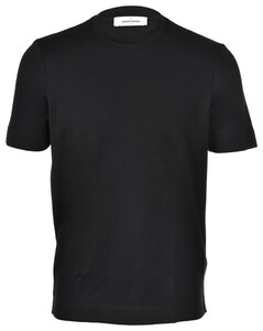 Gran Sasso Luxury Cotton Interlock Uni Color Crew Neck T-Shirt Black