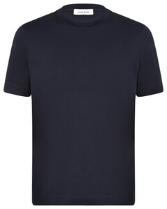Gran Sasso Luxury Cotton Interlock Uni Color Crew Neck T-Shirt Navy
