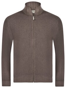 Gran Sasso Luxury Wool Cashmere Blend Two-Way Zip Vest Bruin