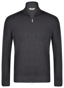 Gran Sasso Luxury Wool Cashmere Blend Two-Way Zip Vest Charcoal