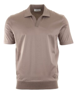 Gran Sasso Mercericed Jersey Polo Bruin-Grijs