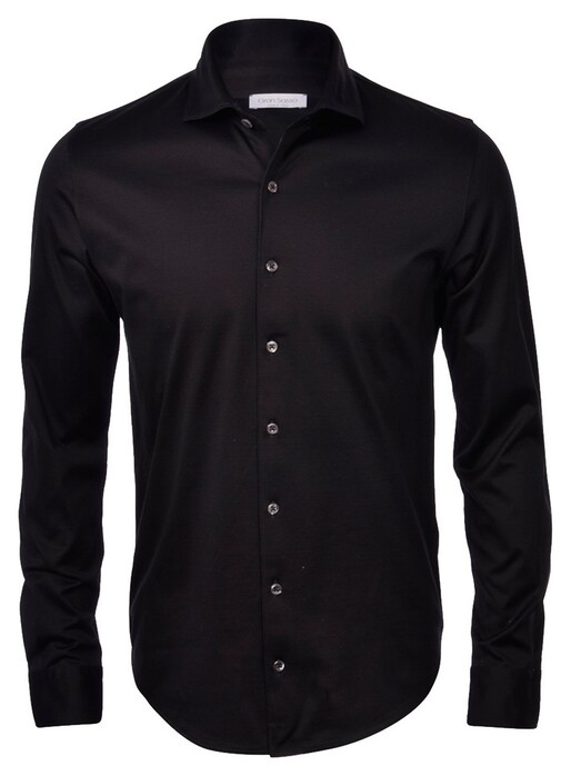 Gran Sasso Mercerized Cotton Jersey Overhemd Zwart