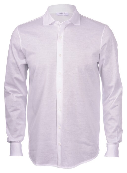 Gran Sasso Mercerized Cotton Uni Overhemd Wit