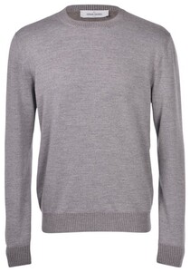 Gran Sasso Merino Extrafine Crew Neck Subtle Faux-Uni Pullover Grey