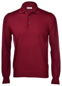 Gran Sasso Merino Extrafine Long Sleeve Polo Pullover Red
