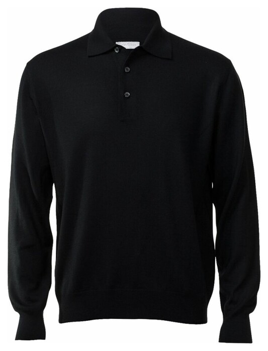 Gran Sasso Merino Extrafine Polo Sweater Pullover Black