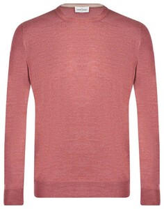 Gran Sasso Merinowol Zijde Ronde Hals Trui Lichtrood