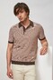Gran Sasso Optical Effect Micro Jacquard Knit Vintage Poloshirt Brown
