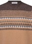 Gran Sasso Patterned 2-Ply Crew Neck Pullover Brown-Camel