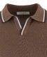 Gran Sasso Preppy Skipper Knit Fine Stripe Contrast Poloshirt Brown
