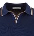 Gran Sasso Preppy Skipper Knit Fine Stripe Contrast Poloshirt Royal Blue