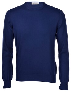 Gran Sasso Pure Cotton Ronde Hals Trui Blauw