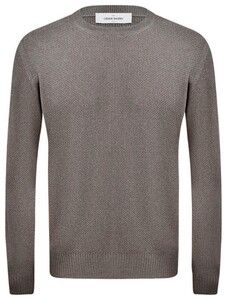 Gran Sasso Pure Merino Micro Brick Stitch Crew Neck Trui Hazel
