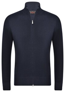 Gran Sasso Rain Wool Full Two-Way Zip Vest Navy