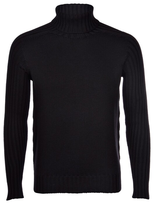 Gran Sasso Rain Wool Turtle Pullover Black