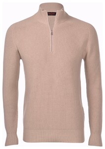 Gran Sasso Rain Wool Zip Collar Trui Beige