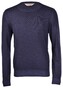 Gran Sasso Ribbed Details Vintage Crew Neck Trui Donker Blauw