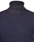 Gran Sasso Ribbed Rollneck Wool Blend Uni Pullover Dark Evening Blue