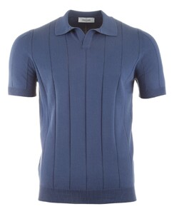 Gran Sasso Ribbed Skipper Fresh Cotton Polo Donker Indigo