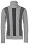 Gran Sasso Roll Neck Fantasy Woven Cable Knit Pullover White-Grey