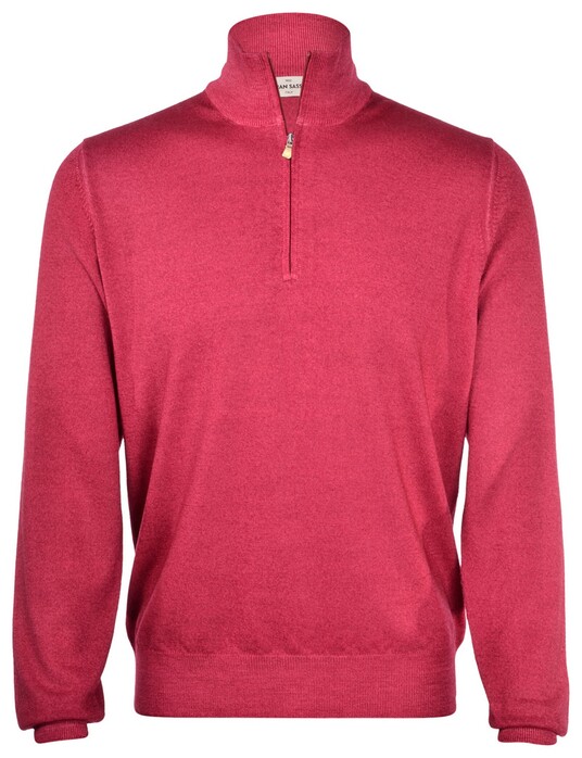 Gran Sasso Soft Merino Half Zip Pullover Cherry