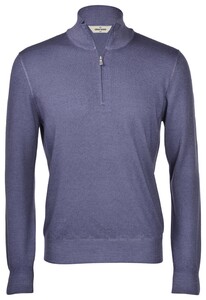 Gran Sasso Soft Merino Half Zip Pullover Denim Blue