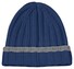 Gran Sasso Striped Luxury Cashmere Rib Knit Cap / Beanie Blue