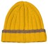 Gran Sasso Striped Luxury Cashmere Rib Knit Cap / Beanie Yellow