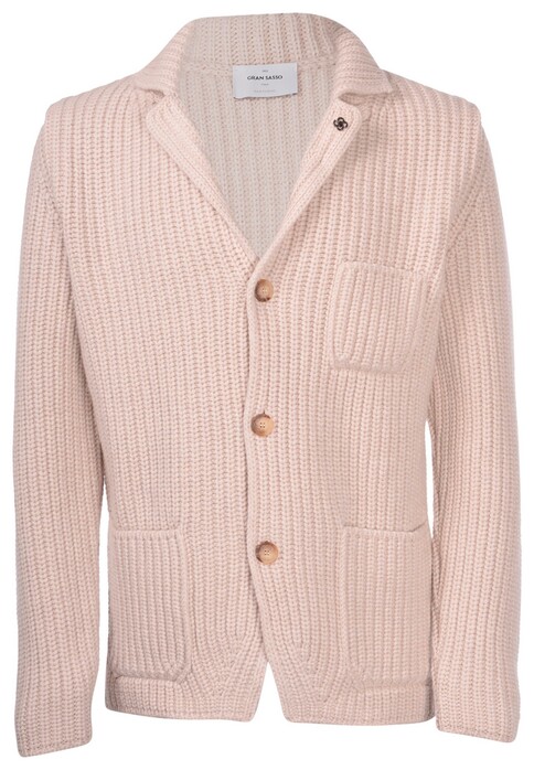 Gran Sasso Super Geelong Wool Knit Cardigan Beige