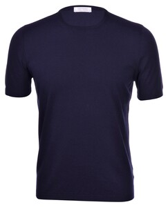 Gran Sasso Ultralight Knit T-Shirt Blue Navy