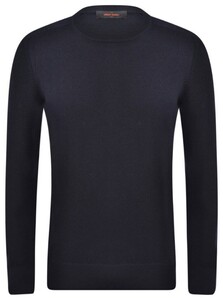 Gran Sasso Uni Color Crew Neck Rain Wool Trui Navy