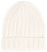 Gran Sasso Uni Color Luxury Cashmere Rib Knit Cap / Beanie White